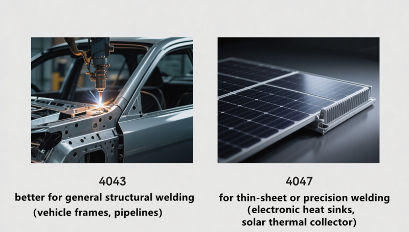 What is the difference between 4043 and 4047 aluminum?