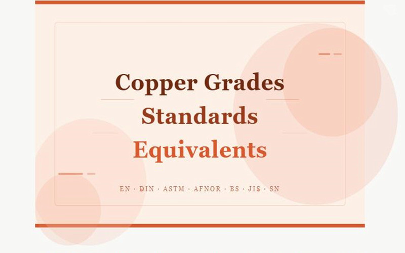 Copper Grades: EN, DIN, ASTM & Global Standard Equivalents Copper Grades: EN, DIN, ASTM & Global Standard Equivalents